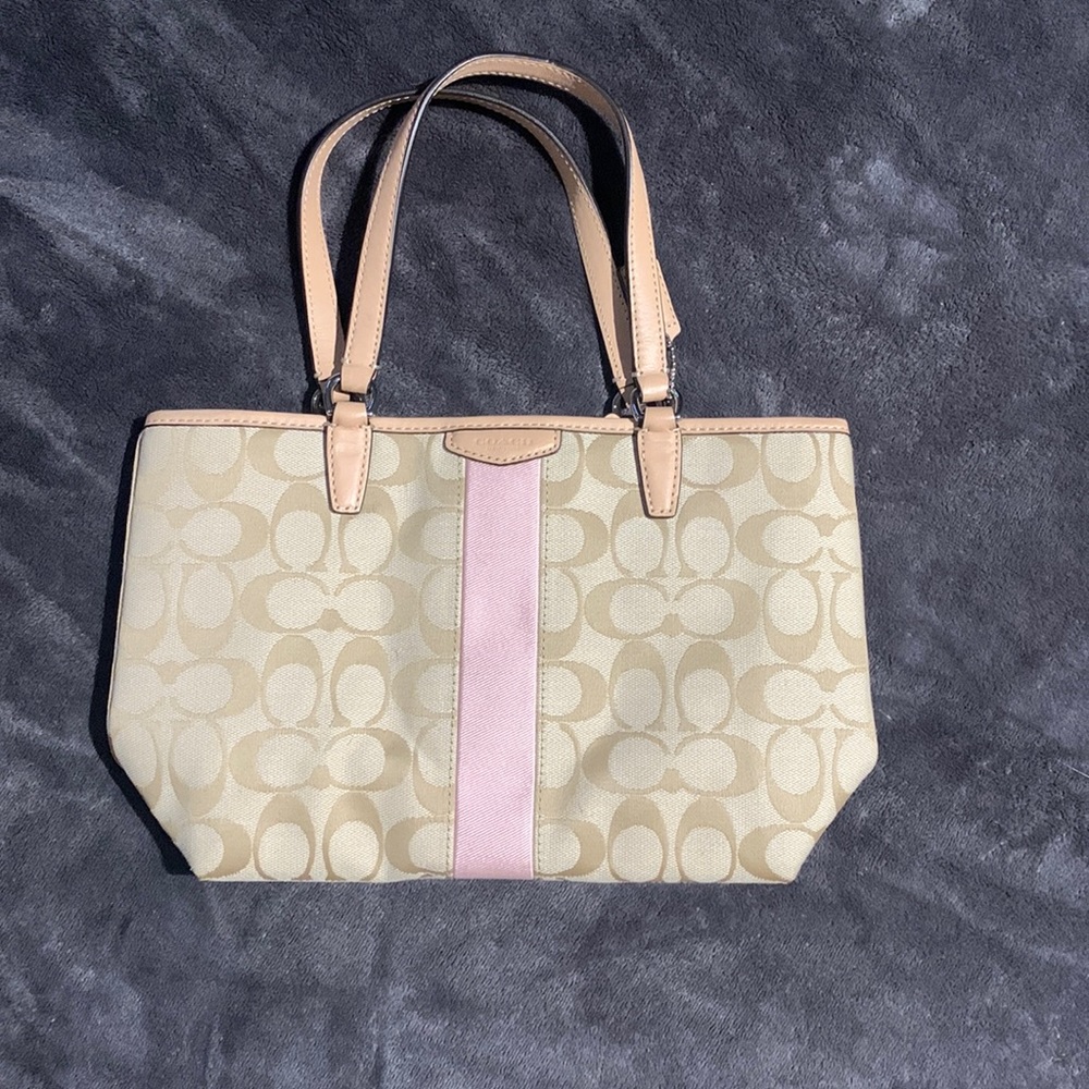 Light brown/pink accent Coach, bag- small